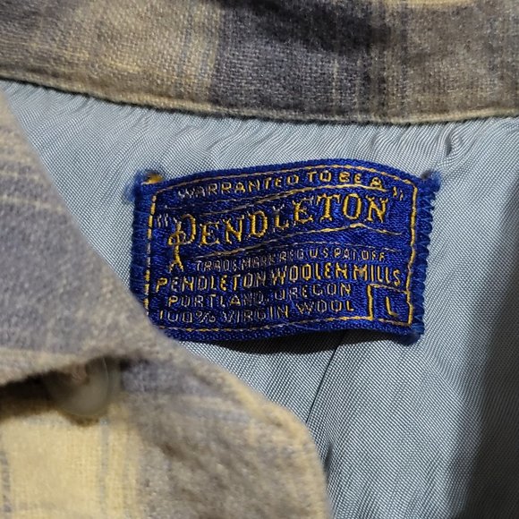 Vintage Men's Pendleton Plaid Button Down Short Sleeves Shirt with Front Pocket - Picture 7 of 9